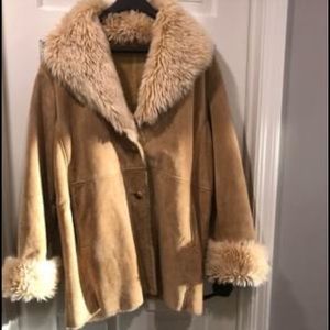 Wilsons Leather suede fur coat